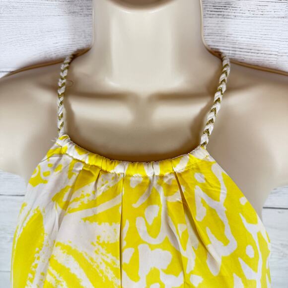 Lilly Pulitzer Pineapple Punch yellow white floral halter tank luxury resort - Picture 7 of 10